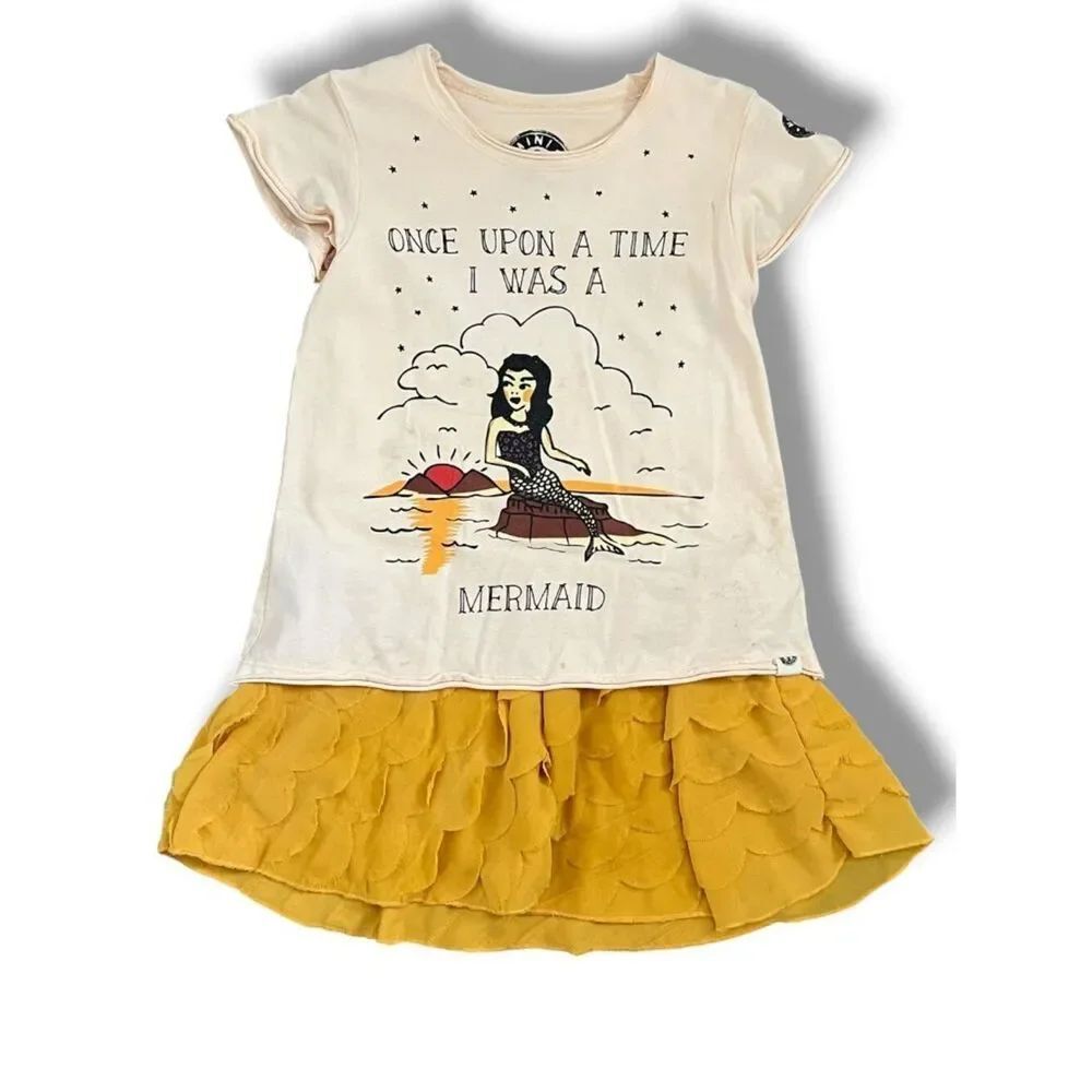 Mini Shatsu Once Upon A Time I Was A Mermaid Scalloped SS Dress Size 5
